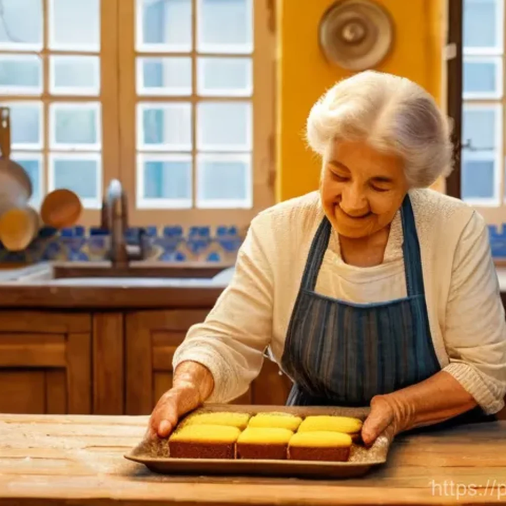 조부모님의 비밀 레시피 찾기 - **Nostalgic Portuguese Kitchen: Grandmother's Legacy**
    An elderly Portuguese grandmother, with a...